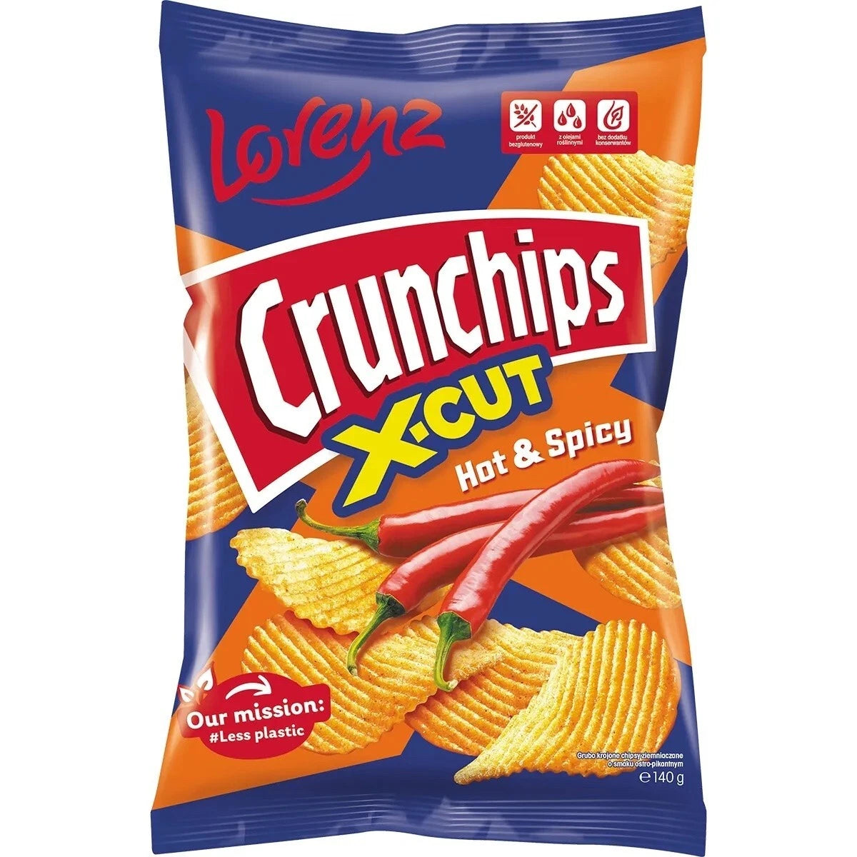 Lorenz Crunchips X-Cut Hot & Spicy 140g