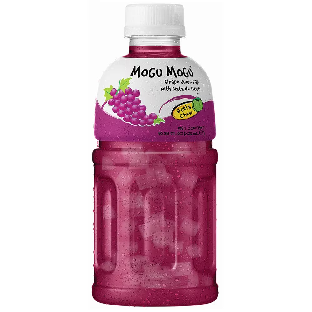 Mogu Mogu Grape Flavoured Drink with Nata de Coco Bottle 320ml